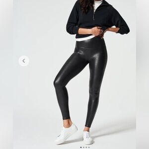 Spanx Faux Leather Black High-Waisted Leggings
